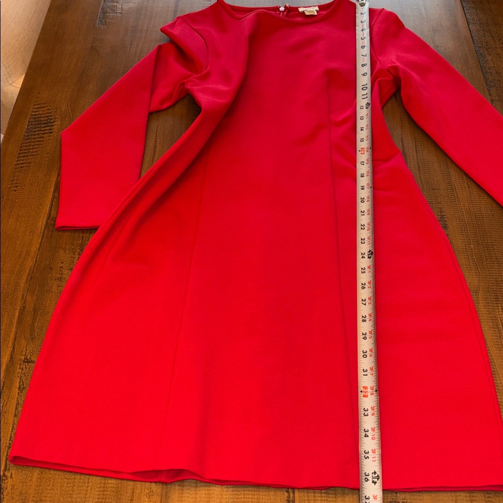 J. Crew Vibrant Red Knit Long Sleeve Dress size 8 nwt special occasion - Picture 7 of 9